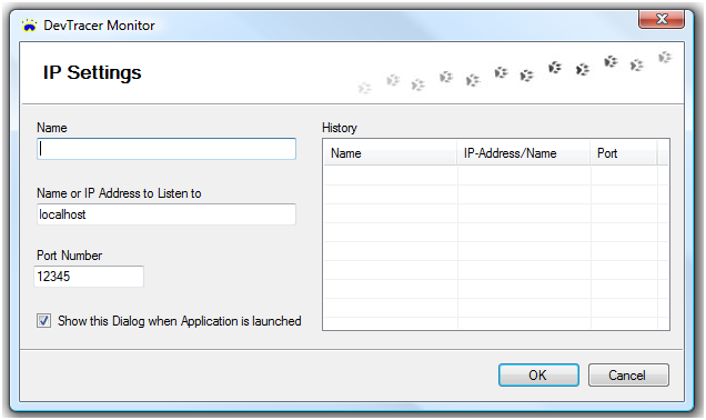 Dialog to specify IP-Settings