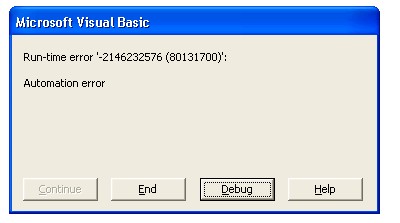 Automation error 80131700 when trying to instantiate DevTracer Component